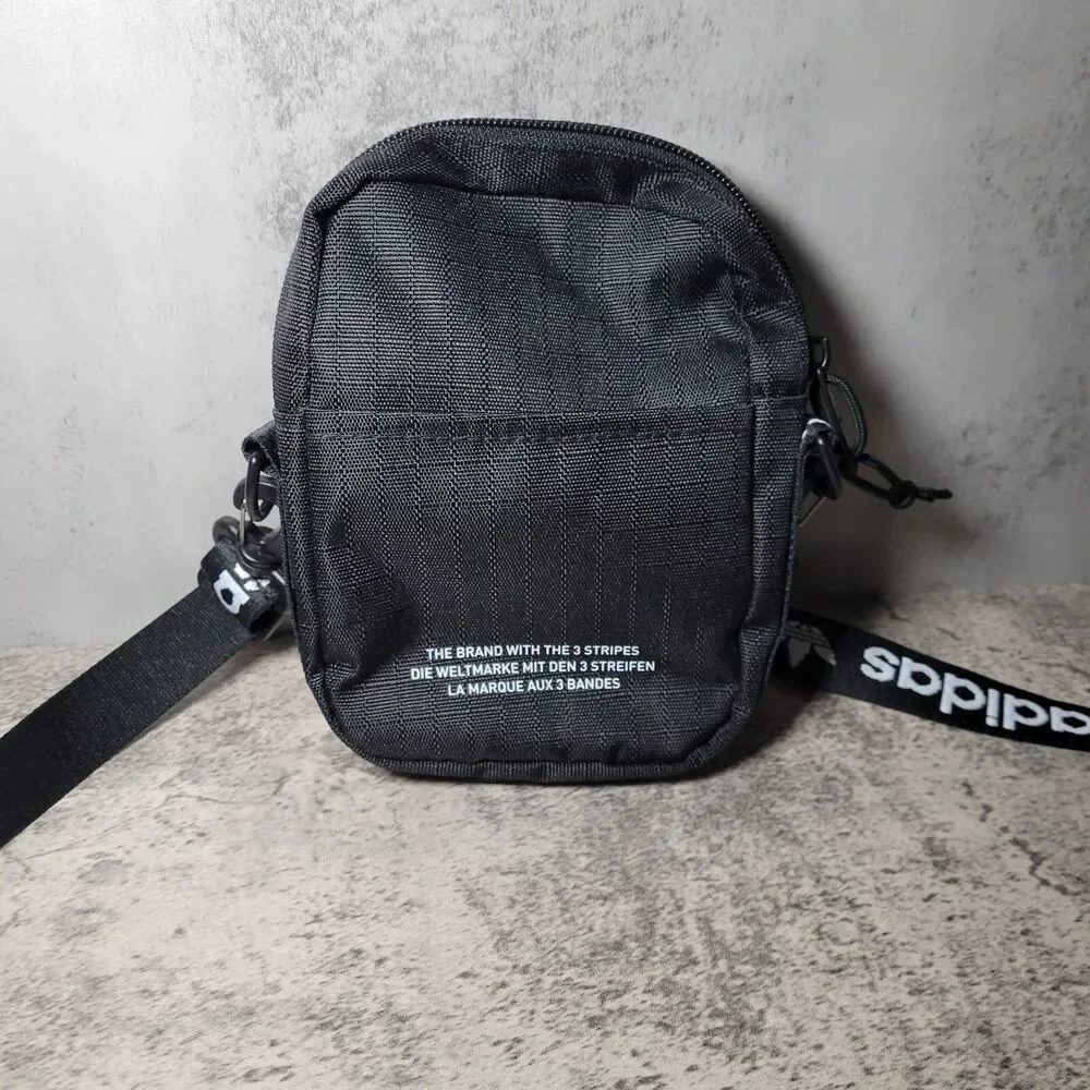 Adidas Originals Black Linear Core Festival Crossbody Bag One Size